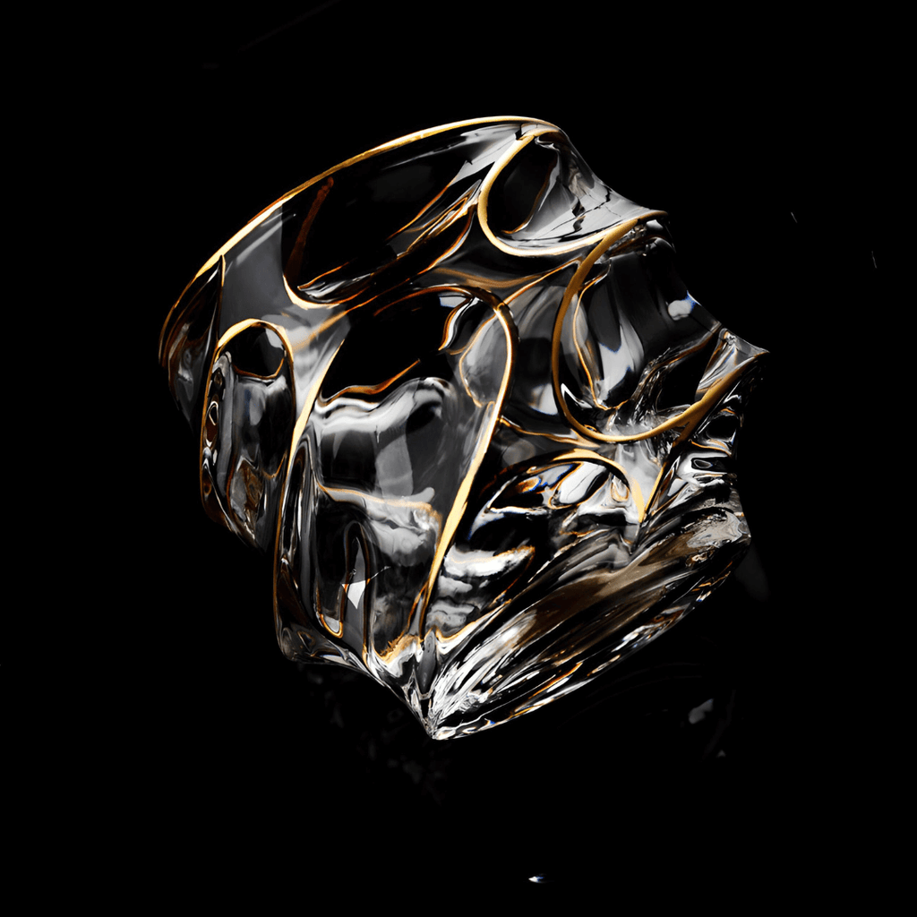 Arashi Gold Japanese crystal whisky glass – detail view 7