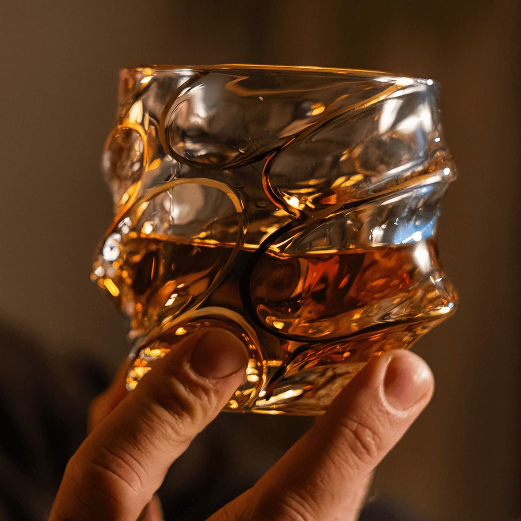 Arashi Gold Japanese crystal whisky glass – detail view 6