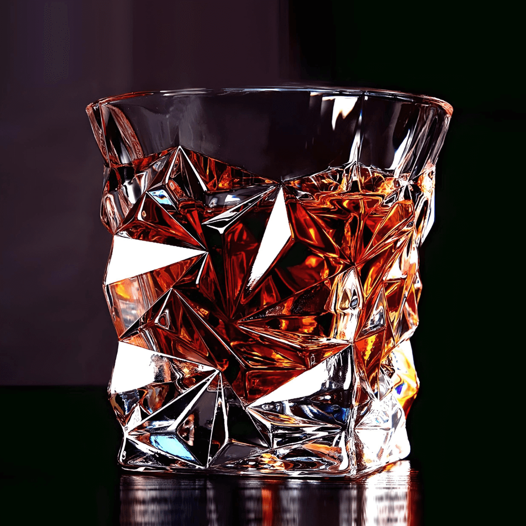 Kaze Japanese crystal whisky glass with a cut textured grip and smooth interior