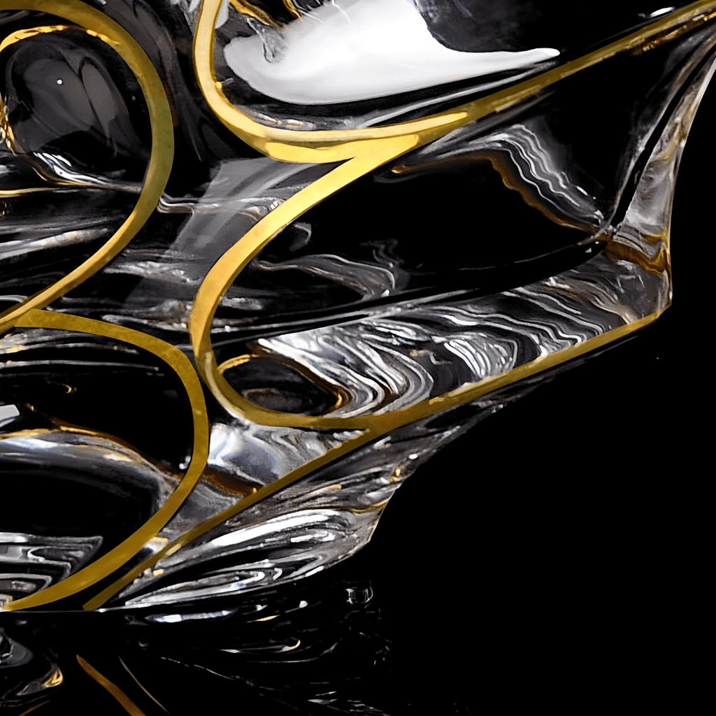 Arashi Gold Japanese crystal whisky glass – detail view 5