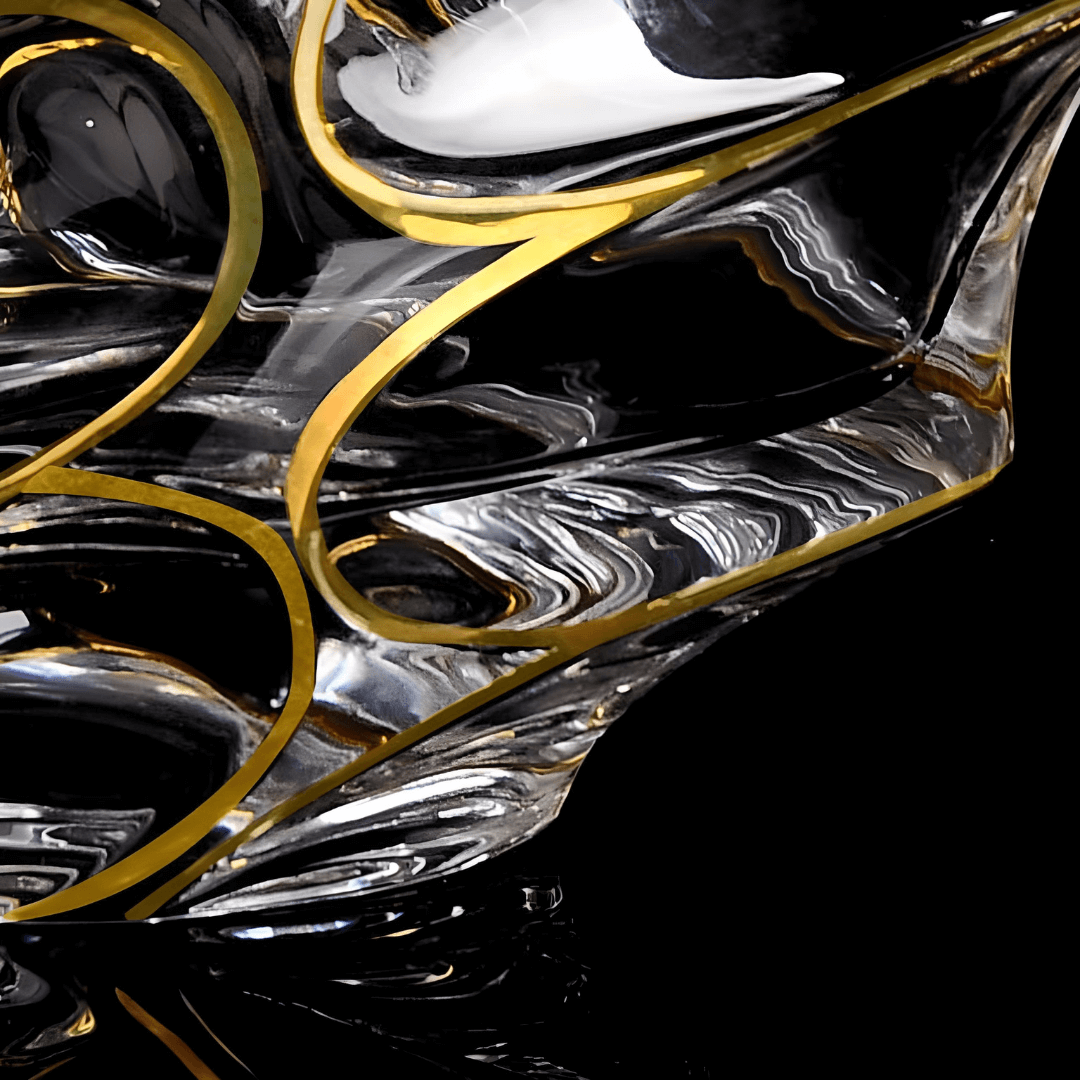 Arashi Gold Japanese crystal whisky glass – detail view 5