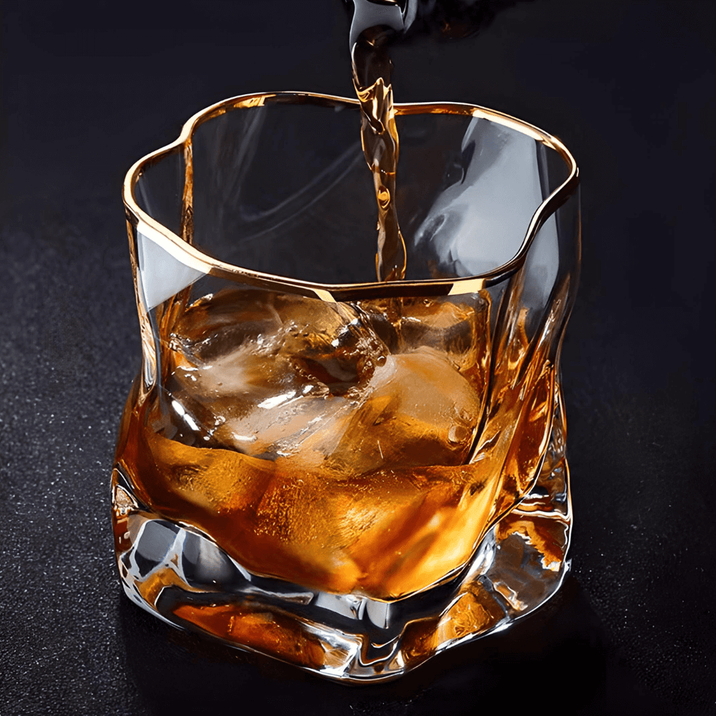 Hoshi Gold Japanese crystal whisky glass with star-cut facets and gold detailing