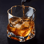 Hoshi Gold Japanese crystal whisky glass with star-cut facets and gold detailing