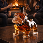 Bulldog Edition whisky decanter sculpted as a seated bulldog in glass