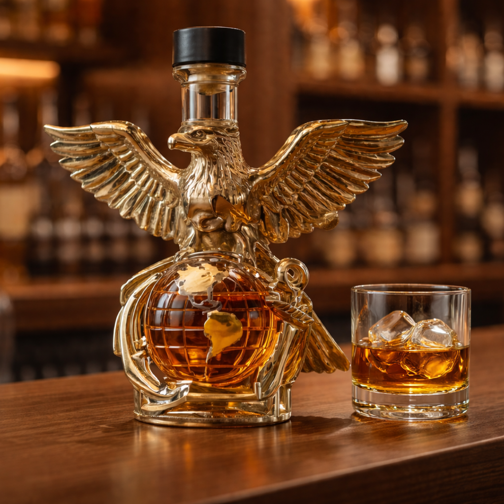 Eagle Edition whisky decanter sculpted as a bald eagle with spread wings