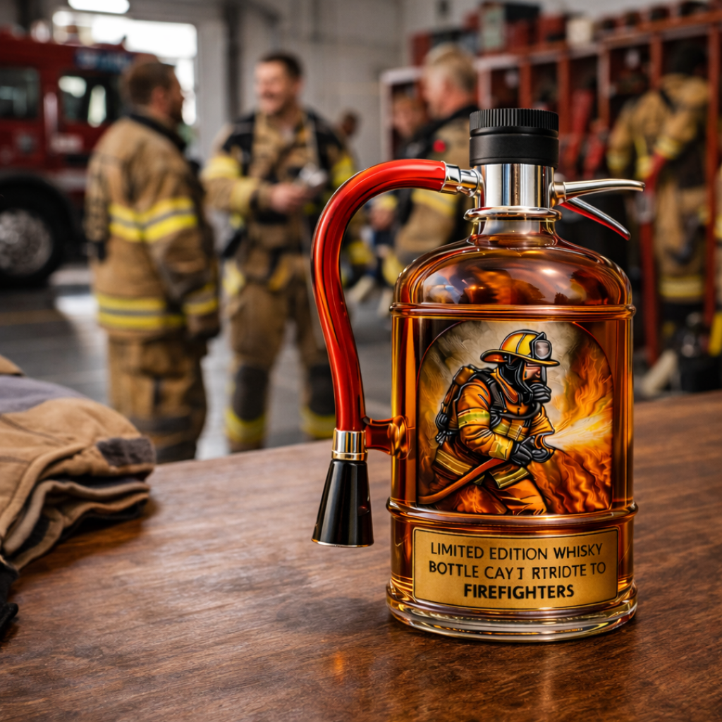 Fire Extinguisher Edition whisky decanter – detail view 2