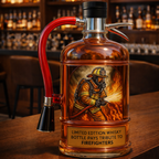 Fire Extinguisher Edition whisky decanter shaped like a classic red fire extinguisher