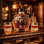 Lion Edition whisky decanter sculpted as a lion's head in glass