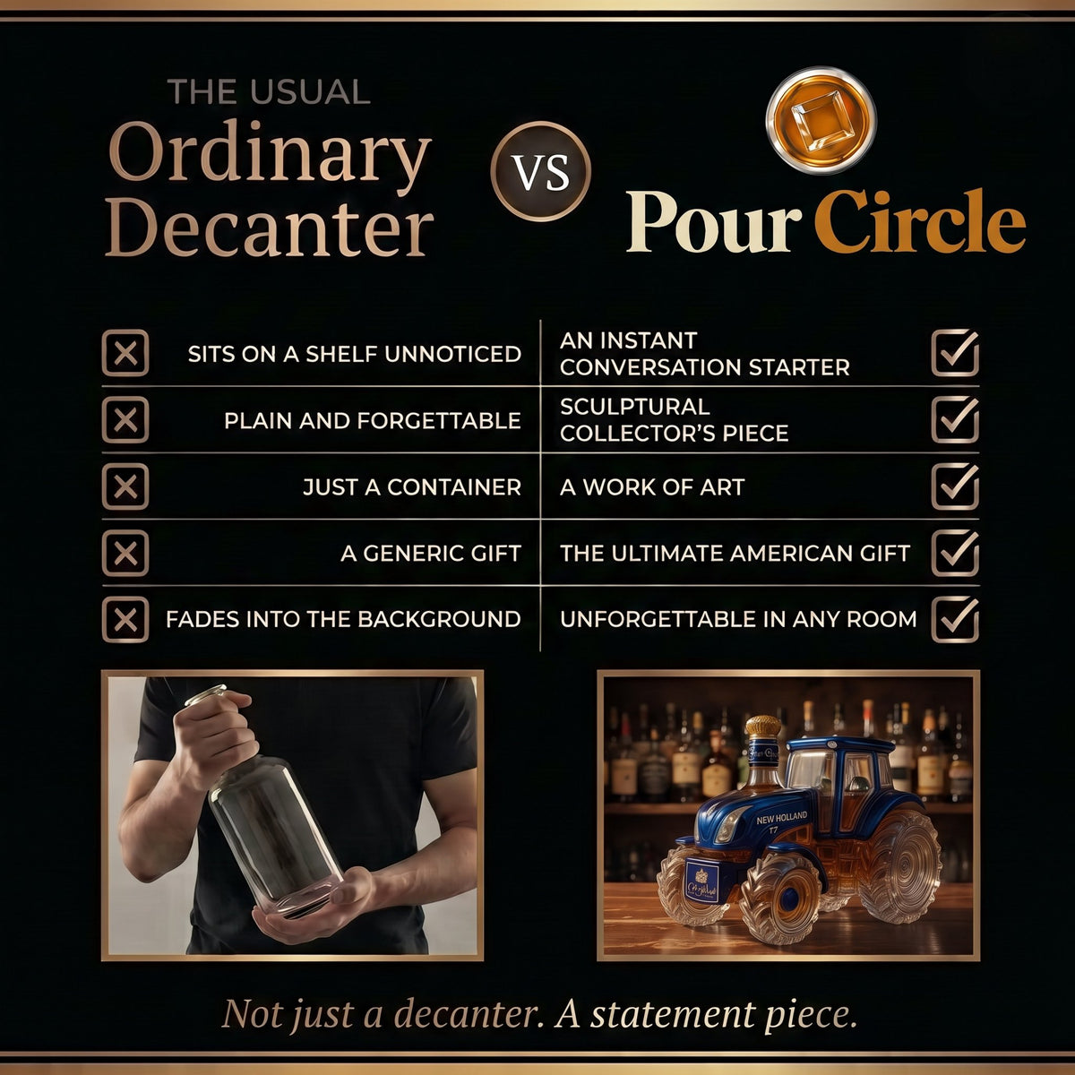 New Holland T7 whisky decanter – detail view 5