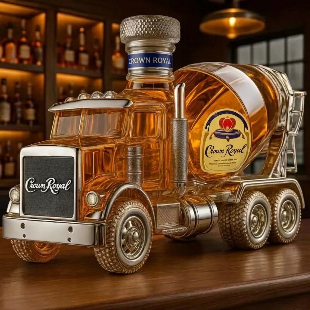 Truck Edition whisky decanter shaped like a classic big rig semi-truck cab