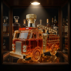 Firefighters' Edition whisky decanter shaped like a fire truck with ladder