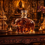 Elephant Edition whisky decanter sculpted as an elephant in glass