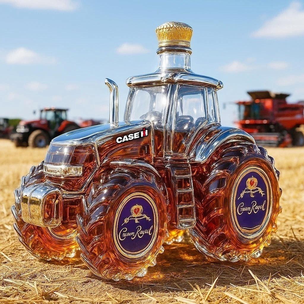 Special Edition Tractor whisky decanter shaped like a classic farm tractor